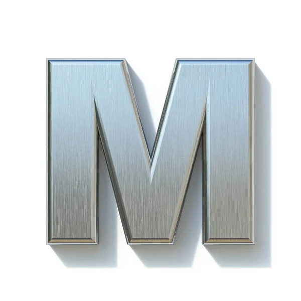 Brushed metal font Letter M 3D — 스톡 사진