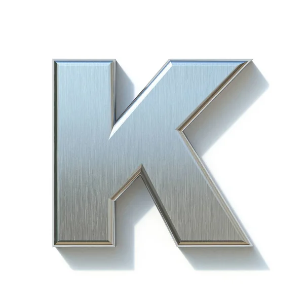 Brushed metal font Letter K 3D — ストック写真