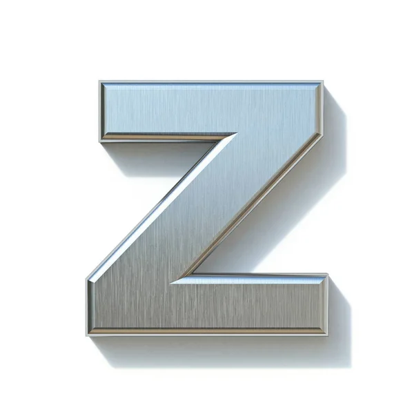 Brushed metal betűtípus Letter Z 3d — Stock Fotó
