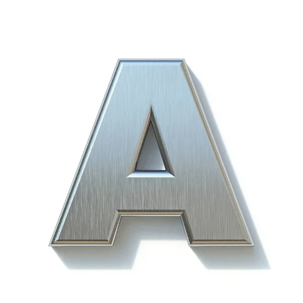 Brushed metalowa czcionka Letter A 3d — Zdjęcie stockowe