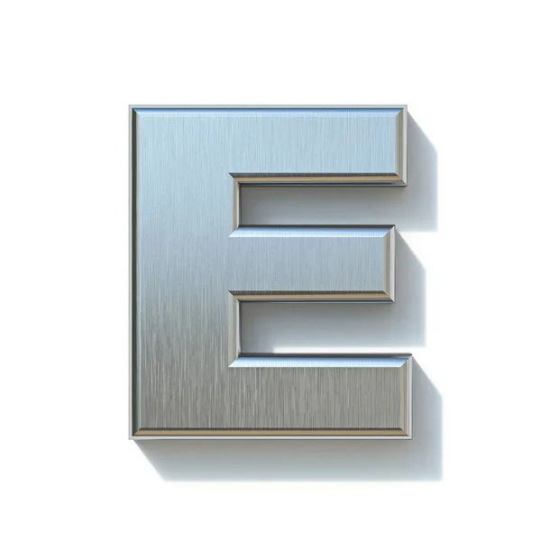 Brushed metal lettertype Letter E 3d — Stockfoto