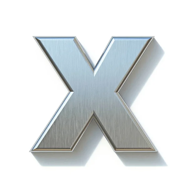 Brushed metal font Letter X 3D — 스톡 사진