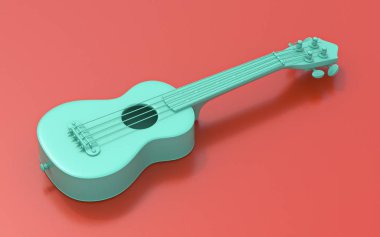 Yeşil soprano ukulele 3D