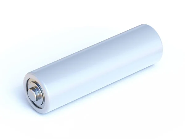Boş beyaz batarya 3d — Stok fotoğraf