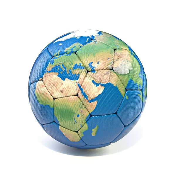 Earth soccer ball 3D — Stock Photo, Image