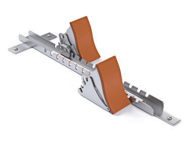 Blok 3D görüntüleme başlatılışı beyaz arkaplanda izole edildi