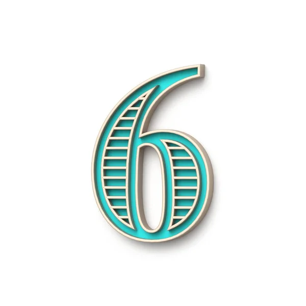 Classic Old Fashioned Font Number Six Render Ilustração Isolada Fundo — Fotografia de Stock