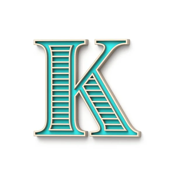 经典的老式字体字母K3D在白色背景上表示孤立的图解 — 图库照片