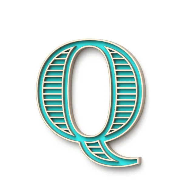 经典的老式字体Q 3D表示在白色背景上孤立的图形 — 图库照片