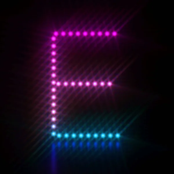 Pink Blue Dot Light Font Letter Render Illustratie Geïsoleerd Zwart — Stockfoto