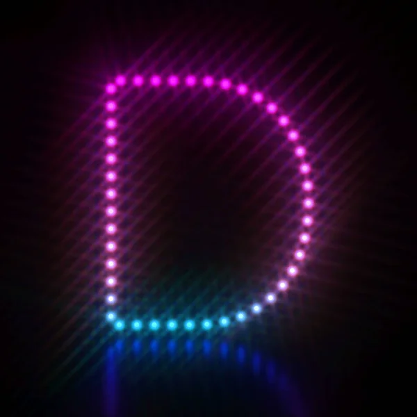 Pink Blue Dot Licht Lettertype Letter Render Illustratie Geïsoleerd Zwart — Stockfoto