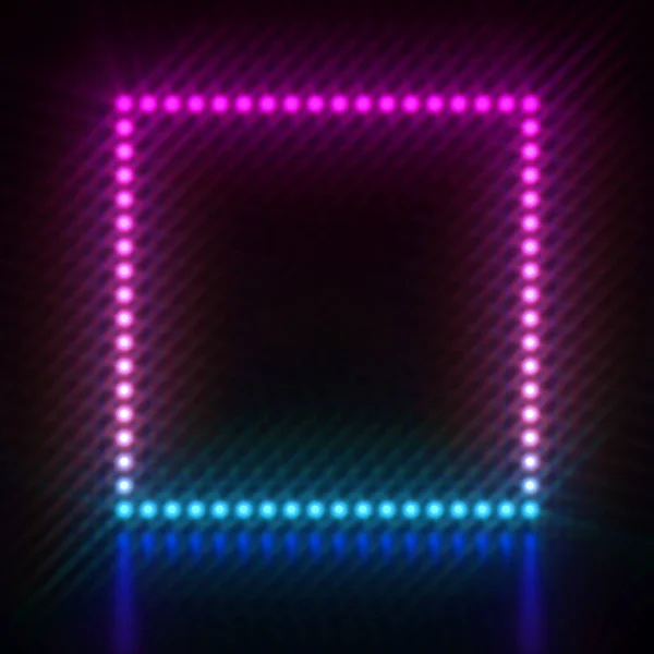 Pink blue dot light square frame 3D render illustration isolated on black