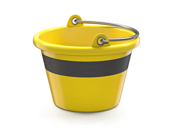 Yellow Mortar Bucket Render Illustration Isolated White Background — Stock Photo, Image