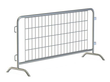 Çelik çit 3D görüntüleme beyaz arkaplanda izole edildi
