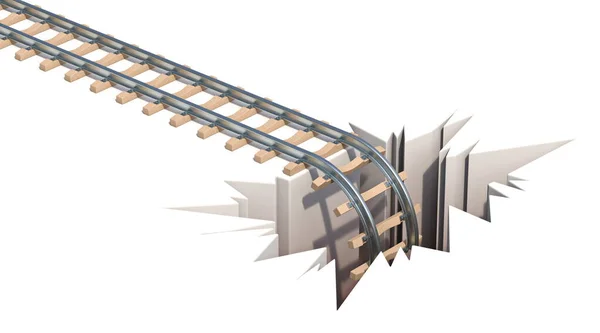 Railway Crash Concept Render Illustration Isolated White Background — Stock Photo, Image