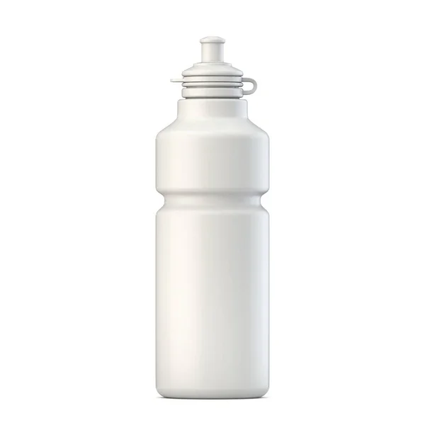 Witte Plastic Fles Template Weergave Illustratie Geïsoleerd Witte Achtergrond — Stockfoto