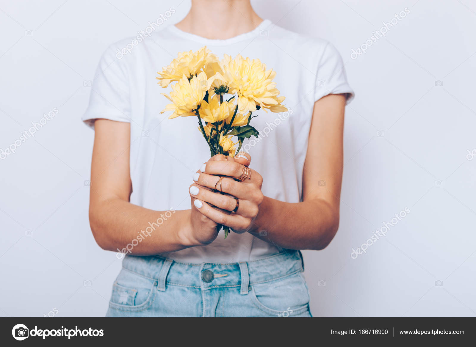 white shirt with yellow flowers