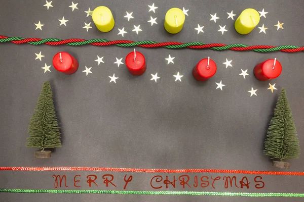Carte de vœux avec décoration festive et texte - Joyeux Noël — Photo