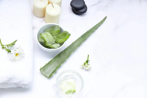 Aloe Vera Extrakt Für Die Wellness Hautbehandlung Pflege Und Gesundheitskonzept — Stockfoto