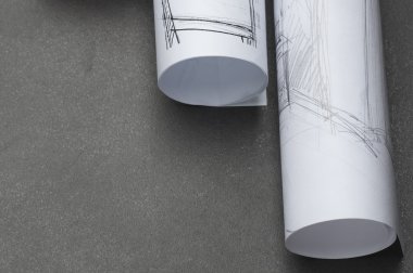 Mimarlık mimari planları mimar planları proje için rulo.