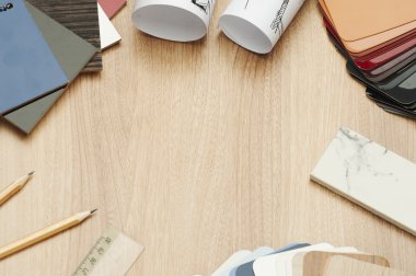 Mimarlık mimari planları mimar planları proje için rulo.