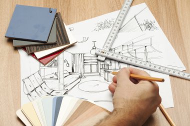 Mimarlık mimari planları mimar planları proje için rulo.