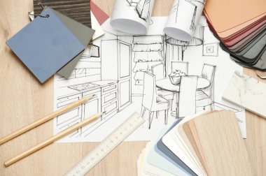 Mimarlık mimari planları mimar planları proje için rulo.