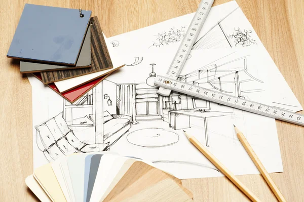 Mimarlık mimari planları mimar planları proje için rulo.