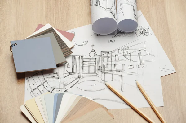 Mimarlık mimari planları mimar planları proje için rulo.