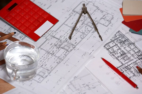 Drawing, selection of materials for the repair of apartments.