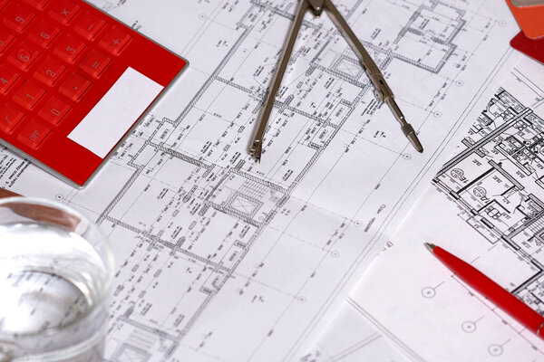 Drawing, selection of materials for the repair of apartments.