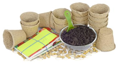 cups peat seed envelopes clipart