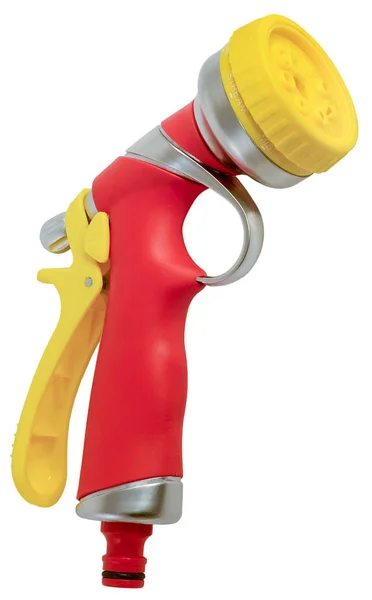 Nozzle hose watering red — Stock Photo, Image