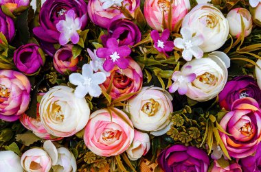 Yapay çiçek buketi makro