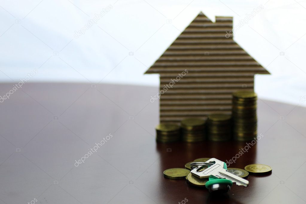 real estate keys paper house