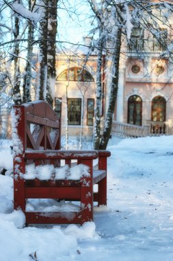 Kış Park ahşap Bank