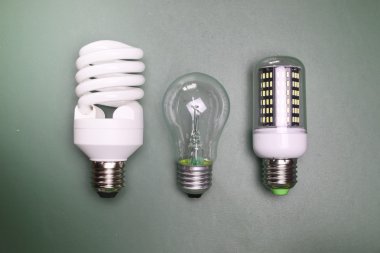 yeşil zemin üzerine farklı lamba