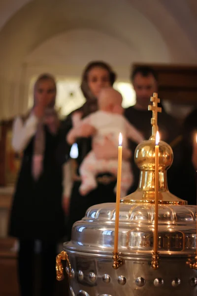 Fuoco di candele su cerimonia di Epifania — Foto Stock