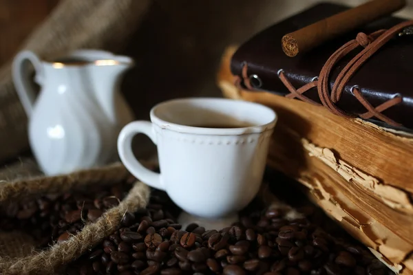 Coffee bean rope book — Stock Photo, Image