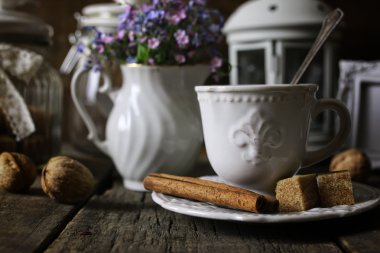 Vintage çay tablo kavramı