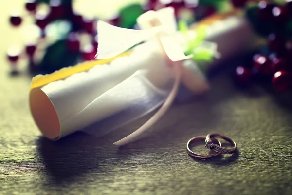 Anel de casamento tonificado convite fundo — Fotografia de Stock