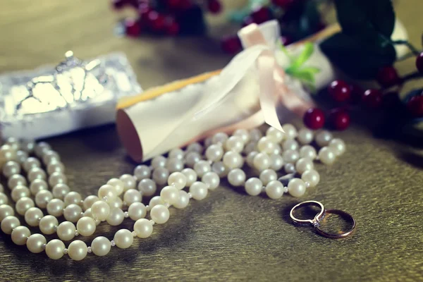 Toned wedding ring background invitation — Stock Photo, Image