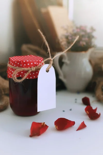 Harvest rustic homemade jam — Stock Photo, Image