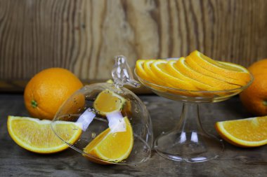 Turuncu meyve ahşap arka plan