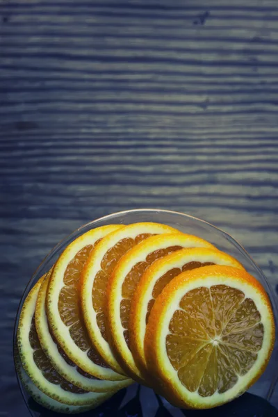 Getinte oranje vruchten houten — Stockfoto