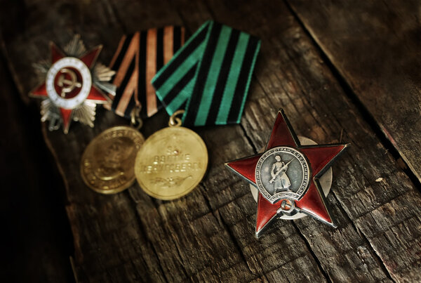 old retro aged photo effect medal of great patriotic war