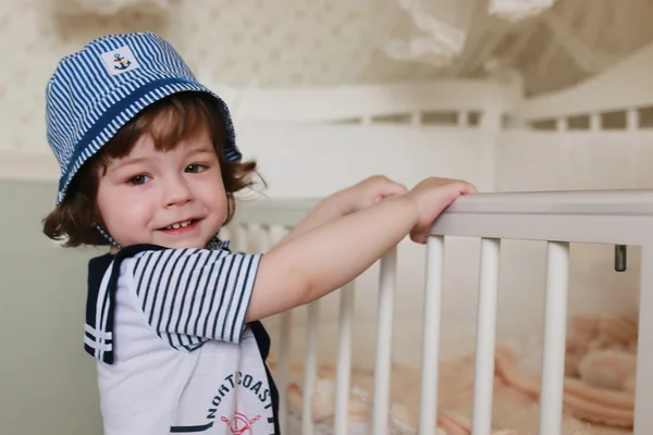 Kid sailor play at home — Stock Photo, Image