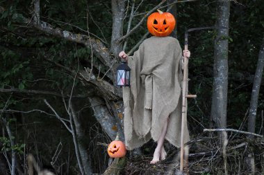 korku bir tırpan ile kabak