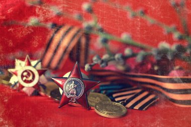 Büyük Vatanseverlik Savaşı madalya kompozisyon Retro etkisi