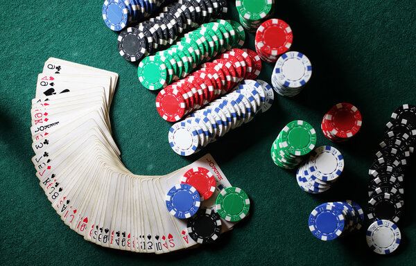 poker chips on the table